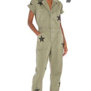 Pistola Khaki Jumpsuit with Black Star Accents